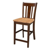 3-dijelni set za objedovanje od punog drveta s okruglim postoljem visokim 36 inča i stolicama visokim poput espresso pulta od cimeta