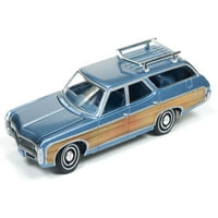 Auto svijet 1: Skala plava Chevy Kingswood Estate Diecast Car