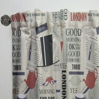 DesignArt 'London Good Morning Retro' Modern & Contemporary Curtan Panel