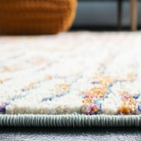 Vintage apstraktni tepih za trčanje, svijetloplava, narančasta, 2'2 16'