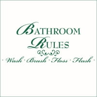 Pravila za korištenje kupaonice, pranje, četkanje, čišćenje koncem, ispiranje vinilnom naljepnicom-veliki-AUD
