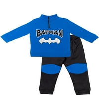 Batman Baby Boy Pola Zip Fleece Top i Outfit set hlača, 2-komad