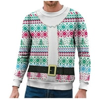 Duksevi za muškarce zimski Božićni džemperi s printom na prsima od 3 inča džemper s dugim rukavima za kreativni par jesenski kaput