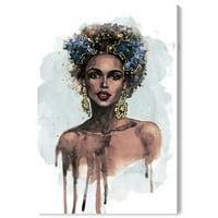 Portreti Wynwood Studio Mode and Glam Wall Art Print 'Akvarel ljepota' - siva, smeđa