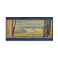 Zaštitni znak likovne umjetnosti 'pričvršćeni čamci i drveće' platno umjetnost Georges Seurat