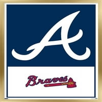 Atlanta Braves - Poster zida logotipa, 14.725 22.375 uokviren