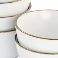 Keramička zdjela u mat bijeloj boji sa zlatnim rubom