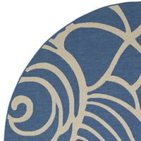 Unutarnji i vanjski tepih s cvjetnim uzorkom, 7'10 7'10 okrugla, plava i bež