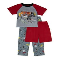Starwars Boys Super meki vrh kratkih rukava, duge hlače i kratke hlače, 3-komad pidžame set veličine 6-12